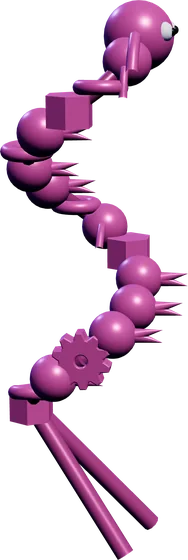 Plane Queen as an avatar, its body built from its own code